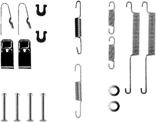 HELLA Tarvikesarja, jarrukengät 8DZ 355 200-081 HELLA 8DZ 355 200-081 Honda Civic VI tarvikesarja jarrukengät hinta