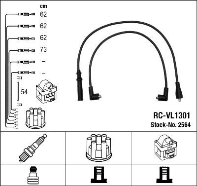 NGK Kit cavi candele 2564 2564 Cavi candele NGK VOLVO V50 costo
