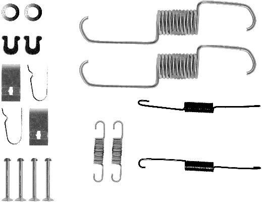 HELLA Kit accessori, Ganasce freno 8DZ 355 200-361 8DZ 355 200-361 costo Kit di accessori per ganasce freno ALFA ROMEO ALFETTA HELLA