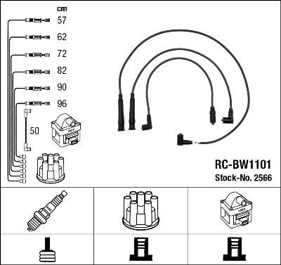 NGK Ignition Cable Kit 2566 BMW 4 Series NGK ignition leads 2566