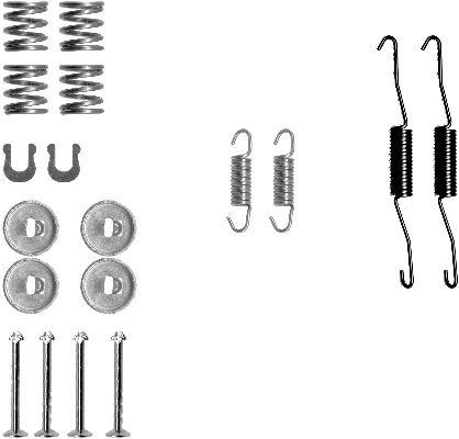 HELLA Sada príslużenstva brzdovej čeľuste 8DZ 355 200-521 Sada príslużenstva brzdovej čeľuste HELLA Toyota LAND CRUISER 8DZ 355 200-521