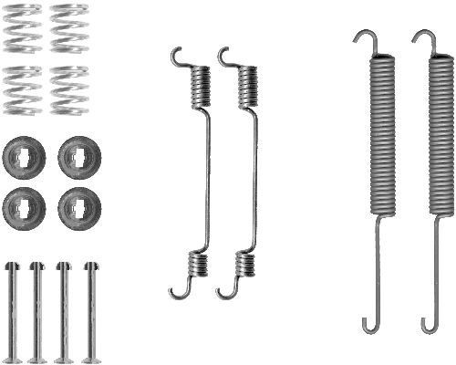 HELLA Accessory Kit, brake shoes 8DZ 355 200-641 Nissan JUKE HELLA brake shoe fitting kit 8DZ355200641
