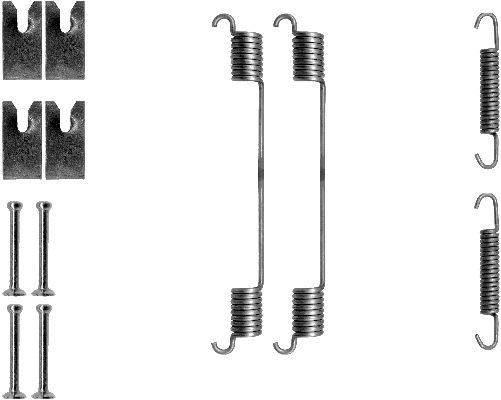 HELLA Kit de acessórios, maxilas do travão 8DZ 355 200-651 HELLA 8DZ355200-651 Kit de acessórios maxilas do travão Ford TRANSIT CONNECT originais