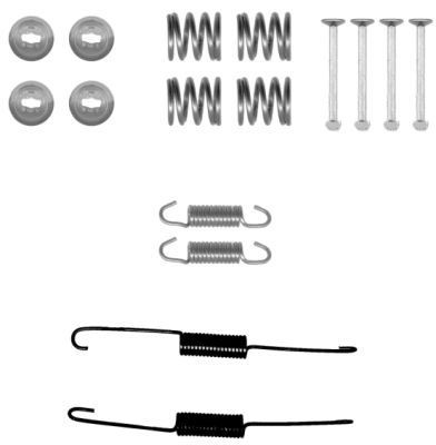 HELLA Sada príslużenstva brzdovej čeľuste 8DZ 355 201-021 Sada príslużenstva brzdovej čeľuste HELLA Toyota AYGO 8DZ 355 201-021