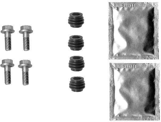 HELLA Σετ βοηθ. εξαρτημάτων, σώμα φρένου 8DZ 355 201-601 Σετ επισκευής δαγκάνας HELLA ROOMSTER 8DZ 355 201-601 φθηνά