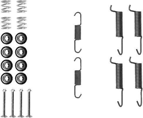 HELLA Sada príslużenstva čeľustí parkovacej brzdy 8DZ 355 201-831 HELLA Sada príslużenstva brzdovej čeľuste MINI 8DZ 355 201-831