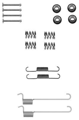 HELLA Brake shoe fitting kit 8DZ 355 201-881 NISSAN JUKE HELLA brake shoe fitting kit 8DZ355201881