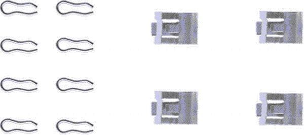 HELLA Kit d'accessoires, plaquette de frein à disque 8DZ 355 202-201 Jaguar XF Kit d'accessoires, plaquette de frein à disque HELLA 8DZ 355 202-201