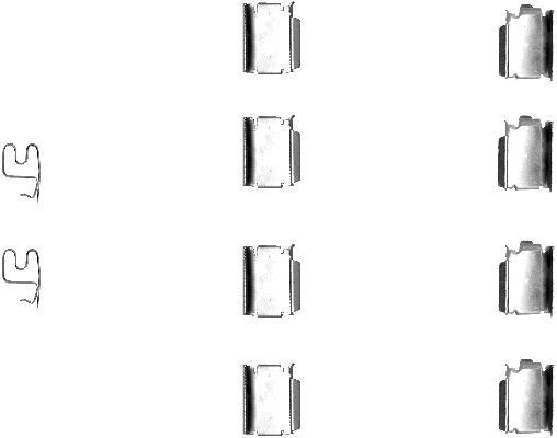 HELLA Monteringssett, bremseklosser 8DZ 355 202-791 Tibehørsett, skivebremse belegg HELLA ADAM 8DZ 355 202-791 billige