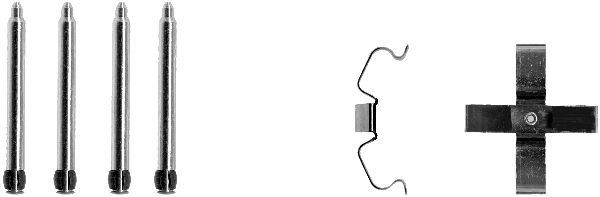 HELLA Kit de acessórios, pastilhas de travão 8DZ 355 202-891 HELLA 8DZ355202-891 Kit de acessórios, pastilhas de travão Opel Astra F Cabrio preço