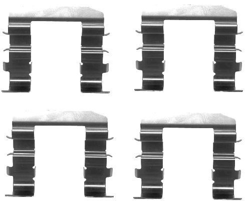 HELLA Monteringssett, bremseklosser 8DZ 355 203-261 Tibehørsett, skivebremse belegg HELLA EV6 8DZ 355 203-261 billige