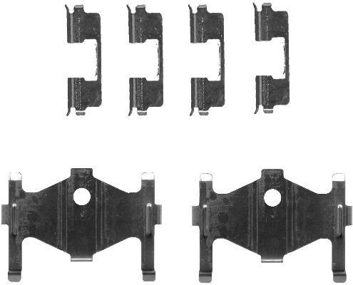 HELLA Monteringssett, bremseklosser 8DZ 355 203-281 Tibehørsett, skivebremse belegg HELLA Kia EV6 8DZ 355 203-281