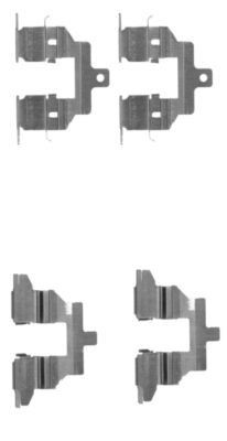 HELLA Monteringssats, bromsbelägg 8DZ 355 203-791 8DZ 355 203-791 HELLA monteringssats, bromsbelägg Nissan PICK UP