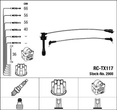 NGK Kit cavi candele 2908 NGK 2908 Cavi candele Rav4 3 serie originale prezzo