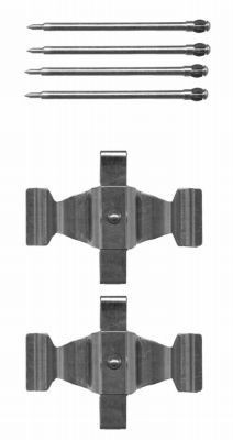 HELLA Accessory Kit, disc brake pads 8DZ 355 204-041 8DZ 355 204-041 HELLA brake pad fitting kit MERCEDES-BENZ 190