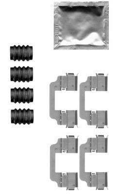 HELLA Kit d'accessoires, plaquette de frein à disque 8DZ 355 205-321 Honda CONCERTO Kit d'accessoires, plaquette de frein à disque HELLA 8DZ 355 205-321