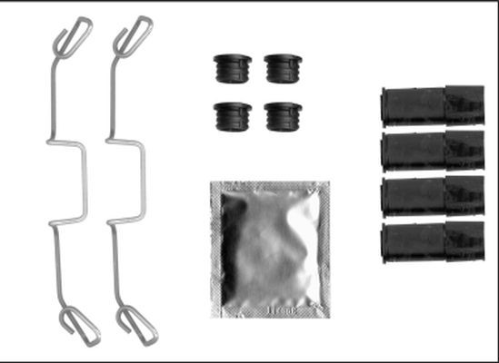 HELLA Sada príslużenstva brzdového strmeňa 8DZ 355 205-611 Vodiaci čap brzdového strmeňa HELLA SEAT 8DZ 355 205-611