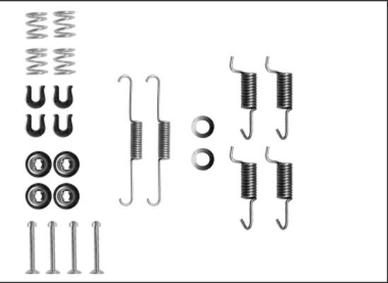 HELLA Brake shoe fitting kit 8DZ 355 205-911 ALFA ROMEO 146 HELLA brake shoe fitting kit 8DZ355205911