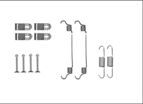 HELLA Brake shoe fitting kit 8DZ 355 205-981 8DZ 355 205-981 HELLA brake shoe fitting kit for NISSAN JUKE
