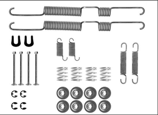 HELLA Kit de acessórios, maxilas do travão 8DZ 355 206-061 HELLA 8DZ 355 206-061 originais Kit de acessórios maxilas do travão Golf VI custo