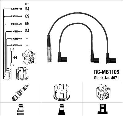 NGK Ignition Cable Kit 4071 MERCEDES-BENZ 123-Series NGK ignition leads 4071