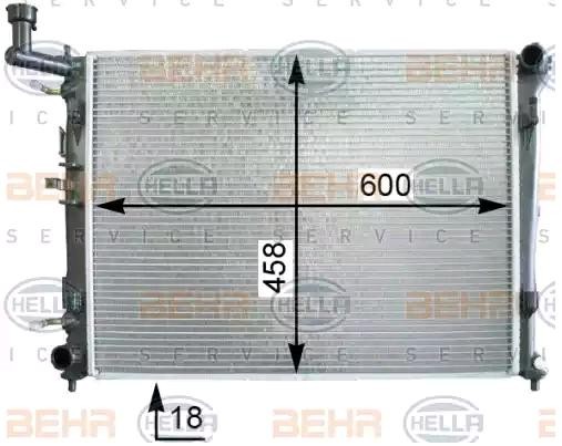 HELLA Chladič motora 8MK 376 763-714 8MK 376 763-714 Chladič motora HYUNDAI TERRACAN HELLA