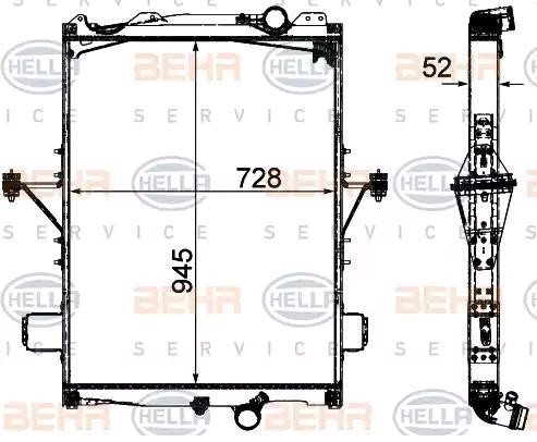 HELLA Chladič motora 8MK 376 906-331 8MK 376 906-331 Chladič motora VOLVO XC 90 HELLA