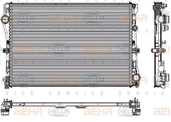 HELLA Chladič motora 8MK 376 908-091 8MK 376 908-091 Chladič motora HELLA MERCEDES-BENZ Trieda M