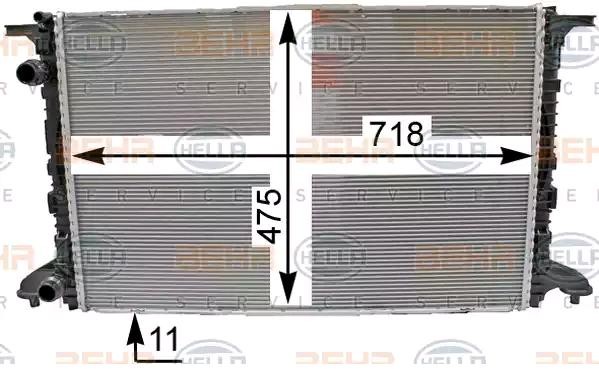 HELLA Ψυγείο, ψύξη κινητήρα 8MK 376 990-011 Ψυγειο νερου HELLA Audi A8 8MK 376 990-011