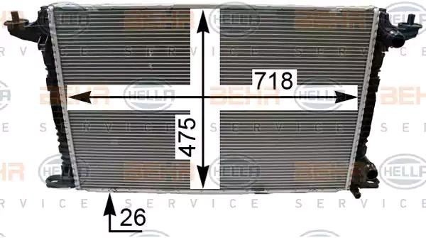 HELLA Chladič motora 8MK 376 990-031 Chladič motora HELLA Audi 200 8MK 376 990-031