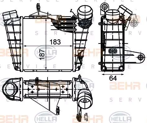 HELLA Intercooler 8ML 376 760-584 8ML 376 760-584 Intercooler SKODA HELLA costo