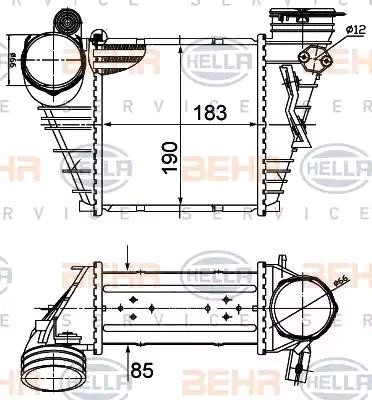 HELLA Ιντερκούλερ 8ML 376 760-594 Intercooler HELLA Seat ALTEA 8ML 376 760-594