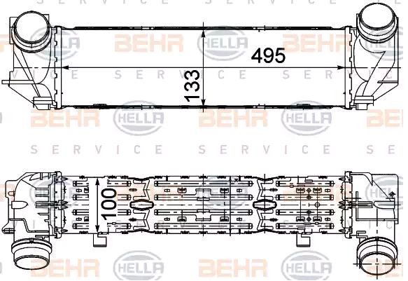 HELLA Vahejahuti 8ML 376 911-454 Õhuradiaator HELLA BMW 5. Seeria 8ML 376 911-454
