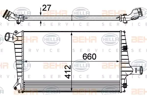 HELLA Chladič plniaceho vzduchu 8ML 376 988-054 8ML 376 988-054 Intercooler HELLA AUDI R8