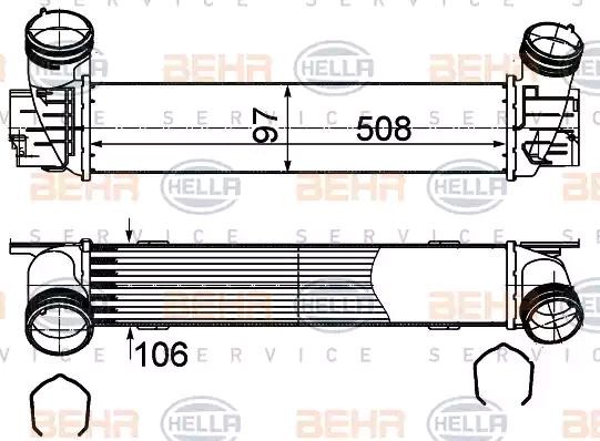 HELLA Intercooler 8ML 376 988-094 8ML 376 988-094 HELLA laddluftkylare BMW 3-serie