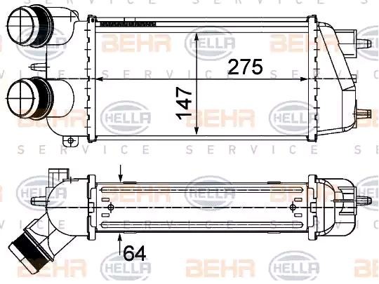 HELLA Välijäähdytin 8ML 376 988-124 8ML 376 988-124 HELLA Välijäähdytin CITROЁN C3