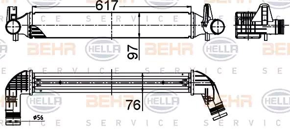 HELLA Ladeluftkühler 8ML 376 988-494 8ML 376 988-494 Ladeluftkühler HELLA VW ARTEON