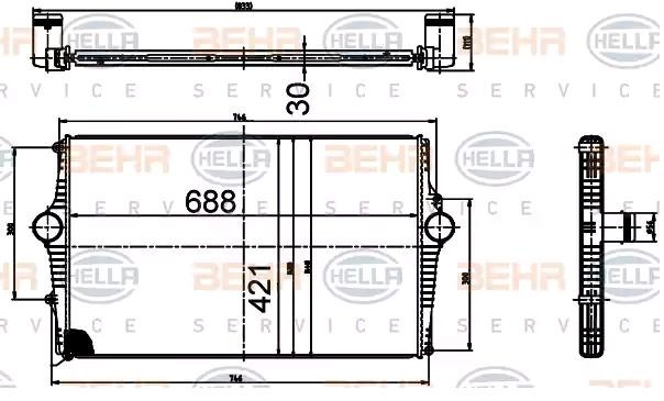 HELLA Intercooler 8ML 376 988-514 8ML 376 988-514 Intercooler HELLA VOLVO S80 costo