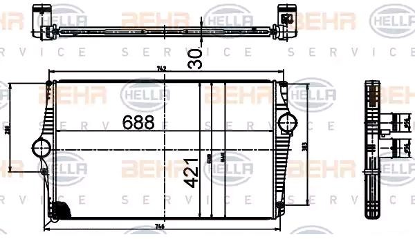 HELLA Intercooler 8ML 376 988-534 8ML 376 988-534 HELLA intercooler för turbo VOLVO S70