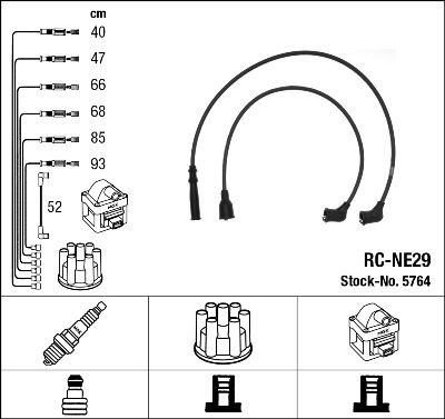 Kit de câbles d'allumage NGK 5764 NGK 5764 Fil de bougie NISSAN PATROL 2010