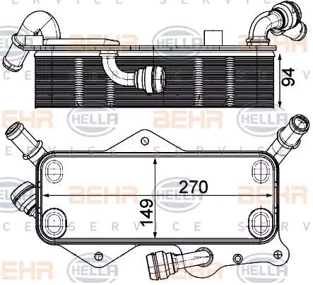 HELLA Oliekoeler, automatische transmissie 8MO 376 908-061 Oliekoeler automatische transmissie HELLA A4 8MO 376 908-061 goedkoop