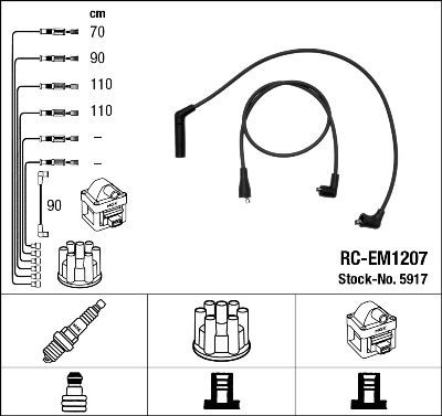 NGK Süütesüsteemikomplekt 5917 Süütejuhtmed NGK Mitsubishi SPACE STAR 5917