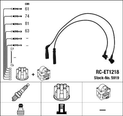 Zündleitungssatz NGK 5919 TOYOTA HIACE 2001 Zündkabel NGK 5919