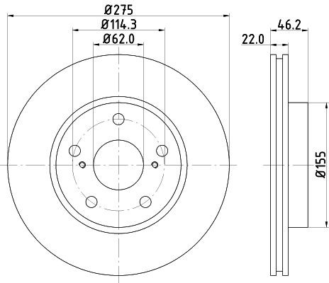 HELLA Pompe à eau 8MP 376 801-224 Nissan MURANO Pompe à eau HELLA 8MP 376 801-224