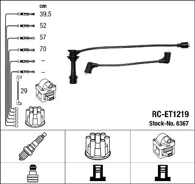 NGK Kit cavi candele 6367 6367 costo Cavi candele TOYOTA YARIS NGK