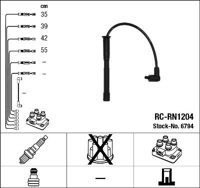 Süütesüsteemikomplekt NGK 6794 NGK 6794 Süütejuhtmed RENAULT CLIO 2025