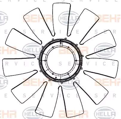 HELLA Vifte, kjølevifte 8MV 376 906-601 8MV 376 906-601 Ventilatorhjul, motorkjøling MERCEDES-BENZ GLK HELLA