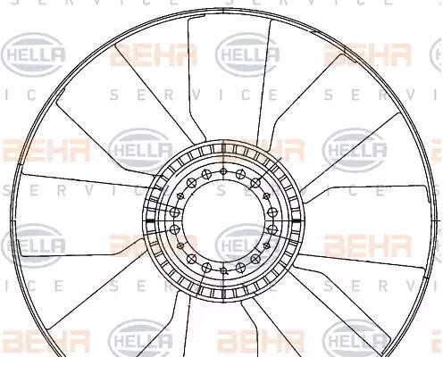 HELLA Vifte, kjølevifte 8MV 376 906-611 8MV 376 906-611 HELLA Ventilatorhjul, motorkjøling Dacia billige