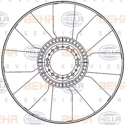 HELLA Koleso ventilátora chladenia motora 8MV 376 907-211 8MV 376 907-211 Koleso ventilátora chladenia motora HELLA VOLKSWAGEN JETTA