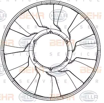 HELLA Ventilatora darba rats, Motora dzesēšanas sistēma 8MV 376 907-271 Ventilatora darba rats, motora dzesēšanas sistēma HELLA Peugeot 307 8MV 376 907-271